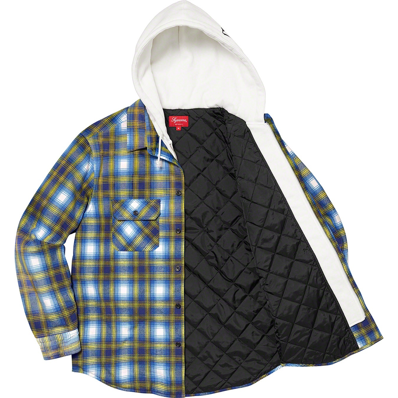 Hooded Flannel Zip Up Shirt view 4